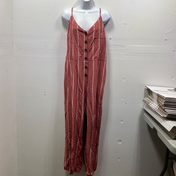 GAP Tie Back Cami Stripe Wide Leg Jumpsuit Size 16 - Picture 1 of 7